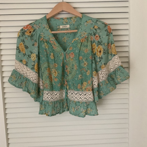 Spell Melody cropped floral top Small - Picture 2 of 5